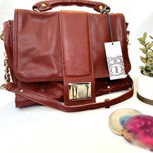 Kelsi Dagger NEW Red Leather Crossbody handle top purse
